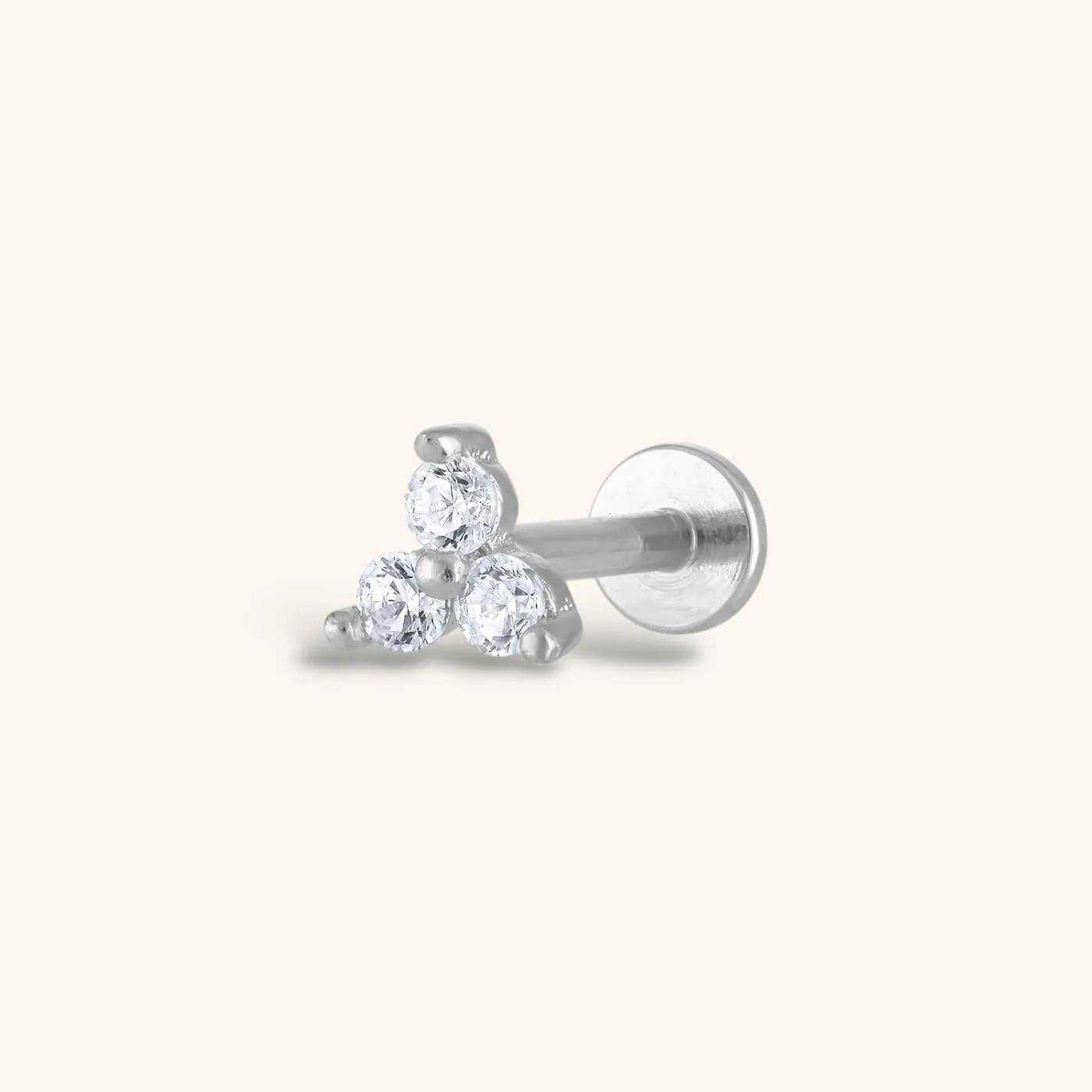 Crystal Trinity Threaded Flat Back Earring sold by Maison Miru product image thumbnail 5