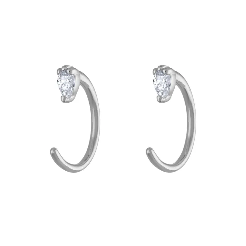 Dewdrop Huggie Earrings in Sterling Silver sold by Maison Miru