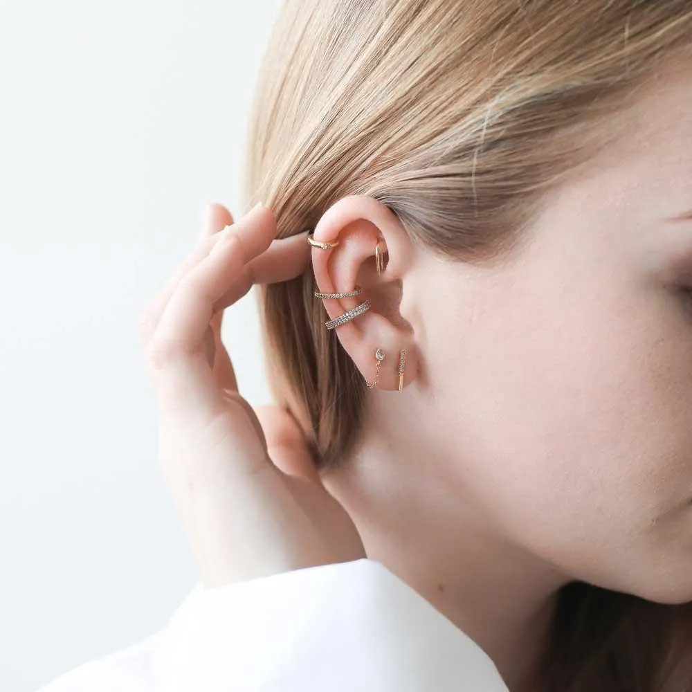 Sample Item: Double Eternity Arc Ear Cuff in Sterling Silver sold by Maison Miru product image thumbnail 4