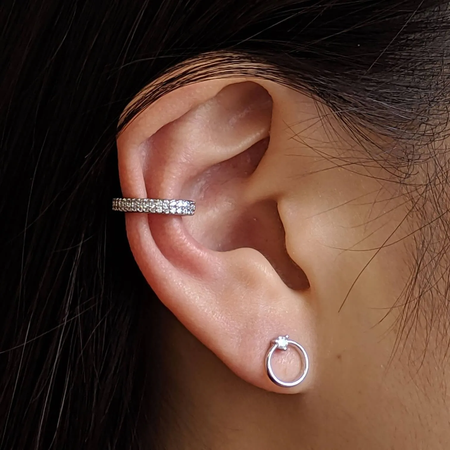Sample Item: Double Eternity Arc Ear Cuff in Sterling Silver sold by Maison Miru product image thumbnail 2