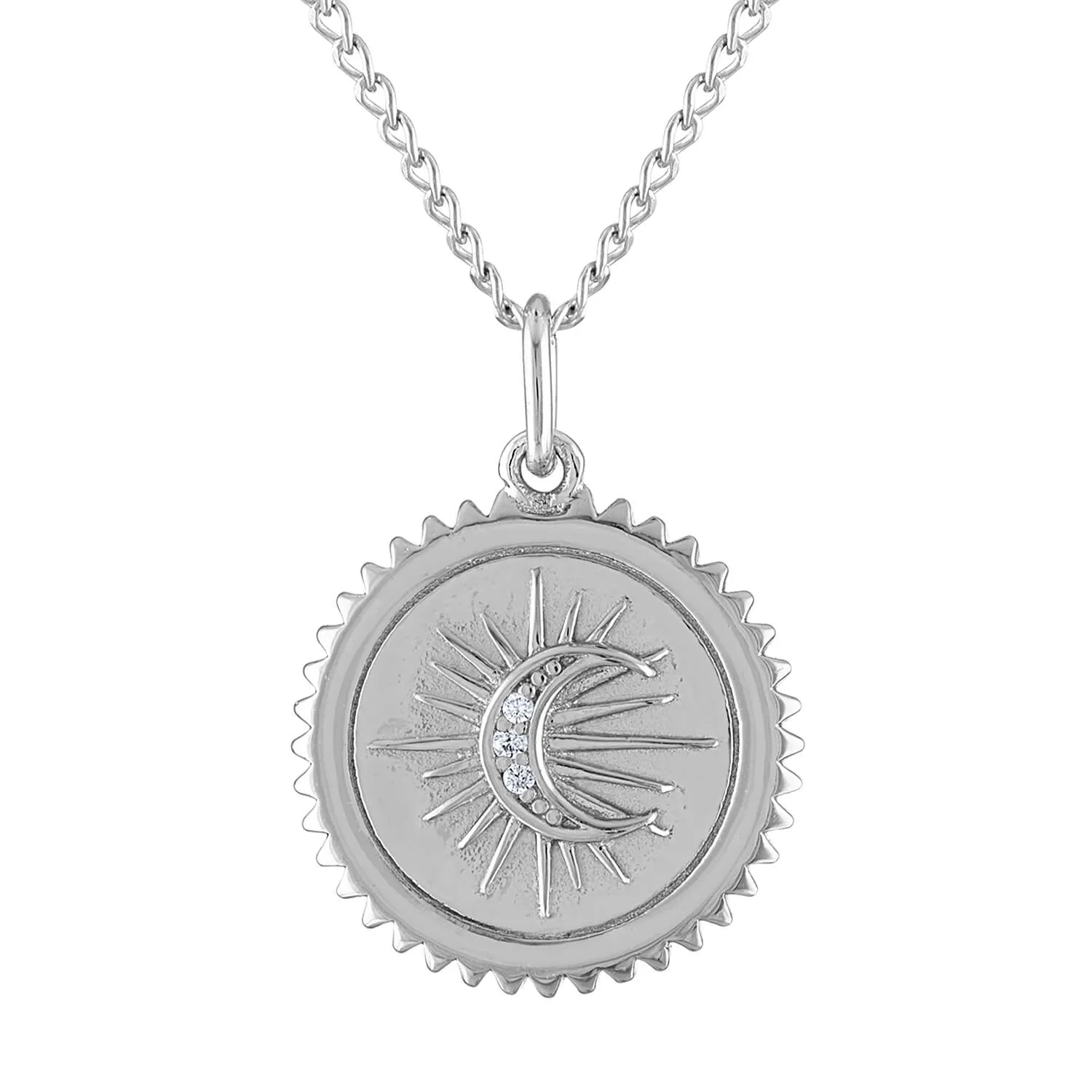Pave Moon Medallion Necklace sold by Maison Miru product image thumbnail 3