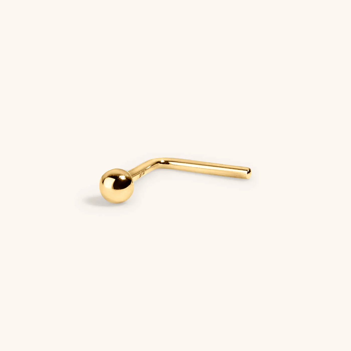 Tiny Secret Stud L-Shape Nose Ring in 14k Gold sold by Maison Miru product image thumbnail 3