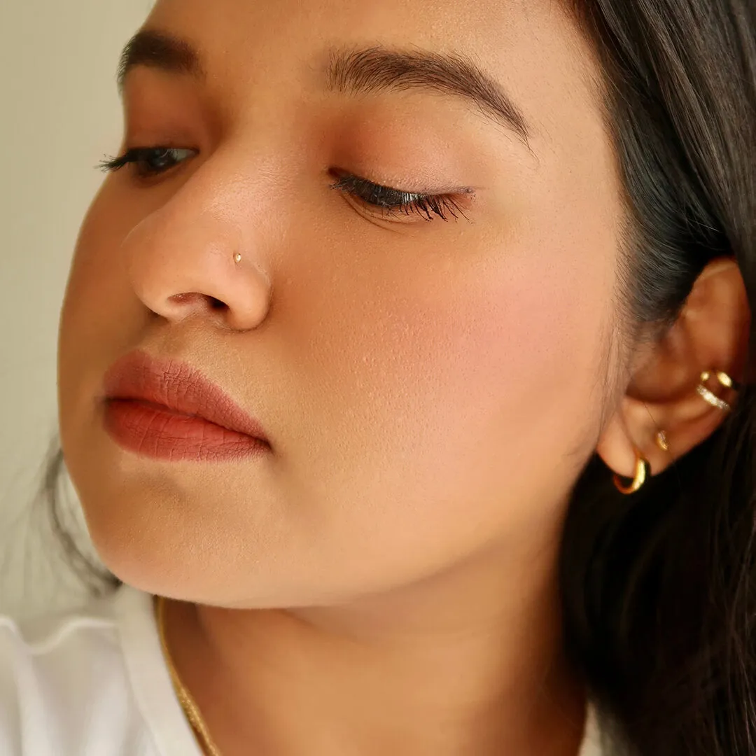 Tiny Secret Stud L-Shape Nose Ring in 14k Gold sold by Maison Miru product image thumbnail 2