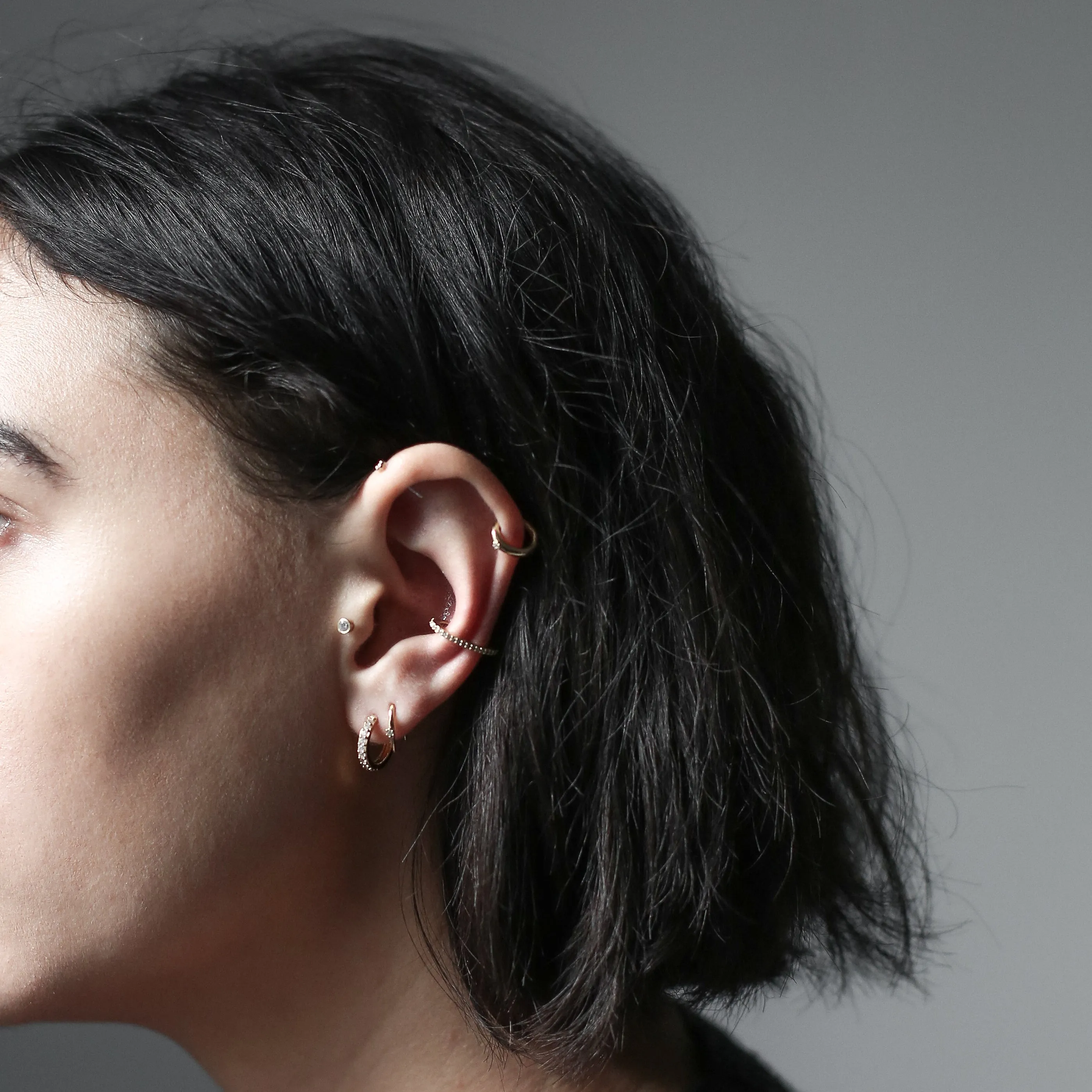 Sample Item: Mini Eternity Hoop Earrings sold by Maison Miru product image thumbnail 4