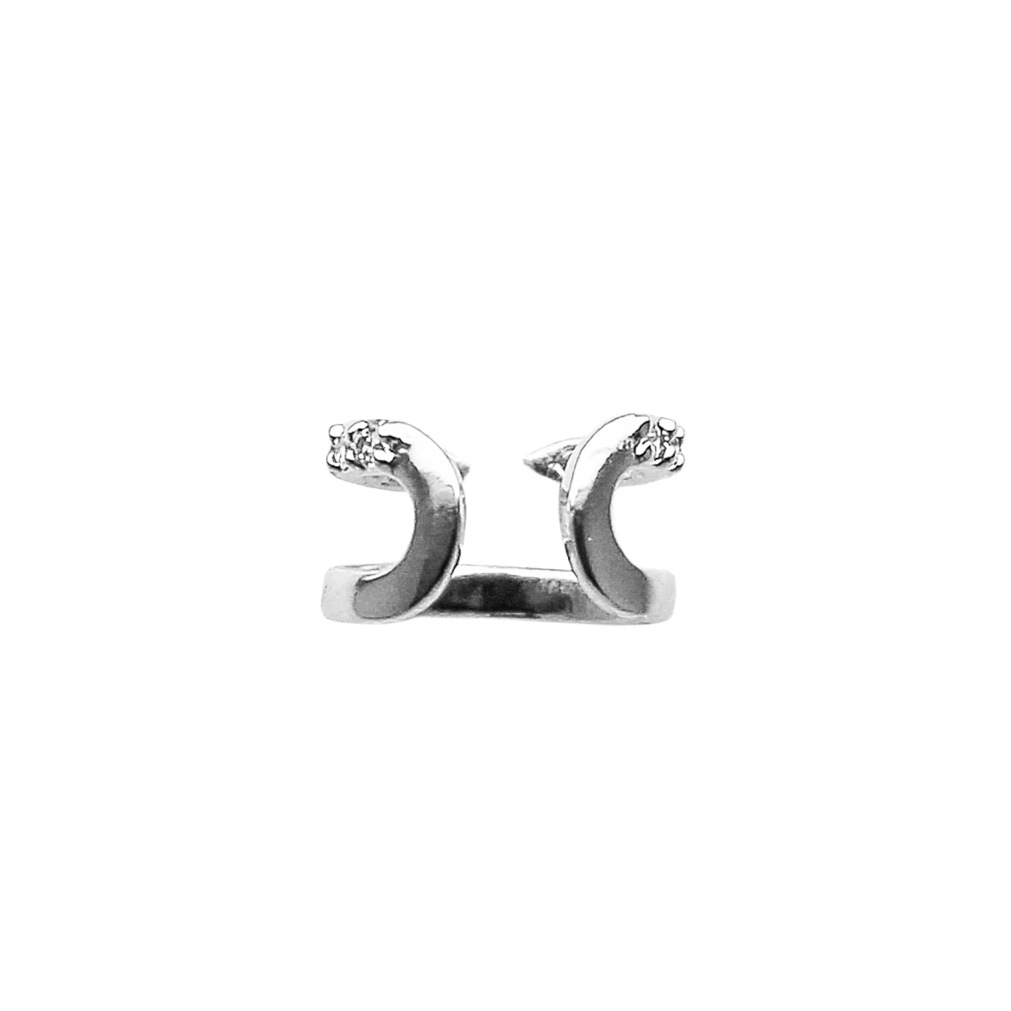 Sample Item: Crystal Claw Ear Cuff in Sterling Silver sold by Maison Miru product image thumbnail 5