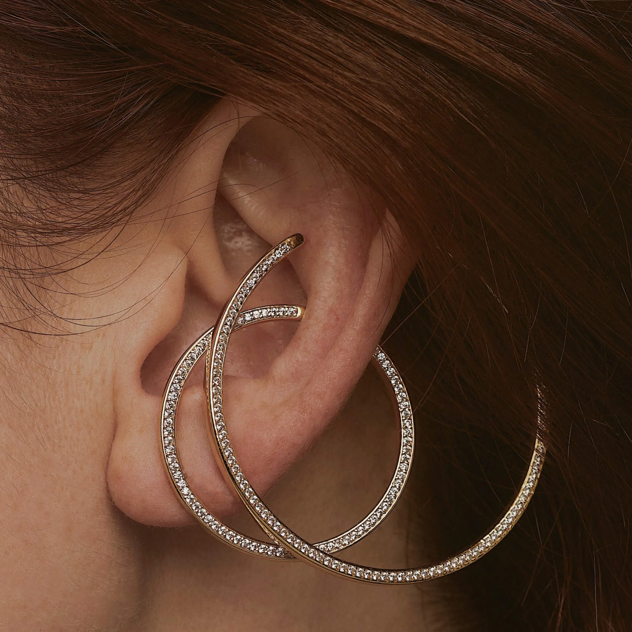 Sample Item: Celestial Illusion Hoops in Sterling Silver sold by Maison Miru product image thumbnail 3
