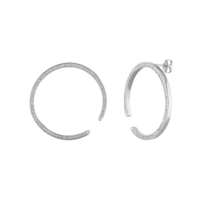 Sample Item: Celestial Illusion Hoops in Sterling Silver sold by Maison Miru