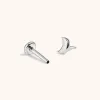 Classic Moon Push Pin Flat Back Earring sold by Maison Miru