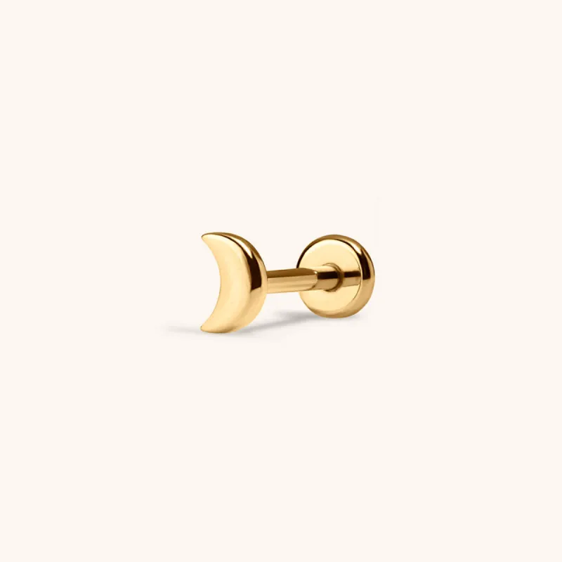 Classic Moon Push Pin Flat Back Earring sold by Maison Miru