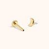 Classic Moon Push Pin Flat Back Earring sold by Maison Miru