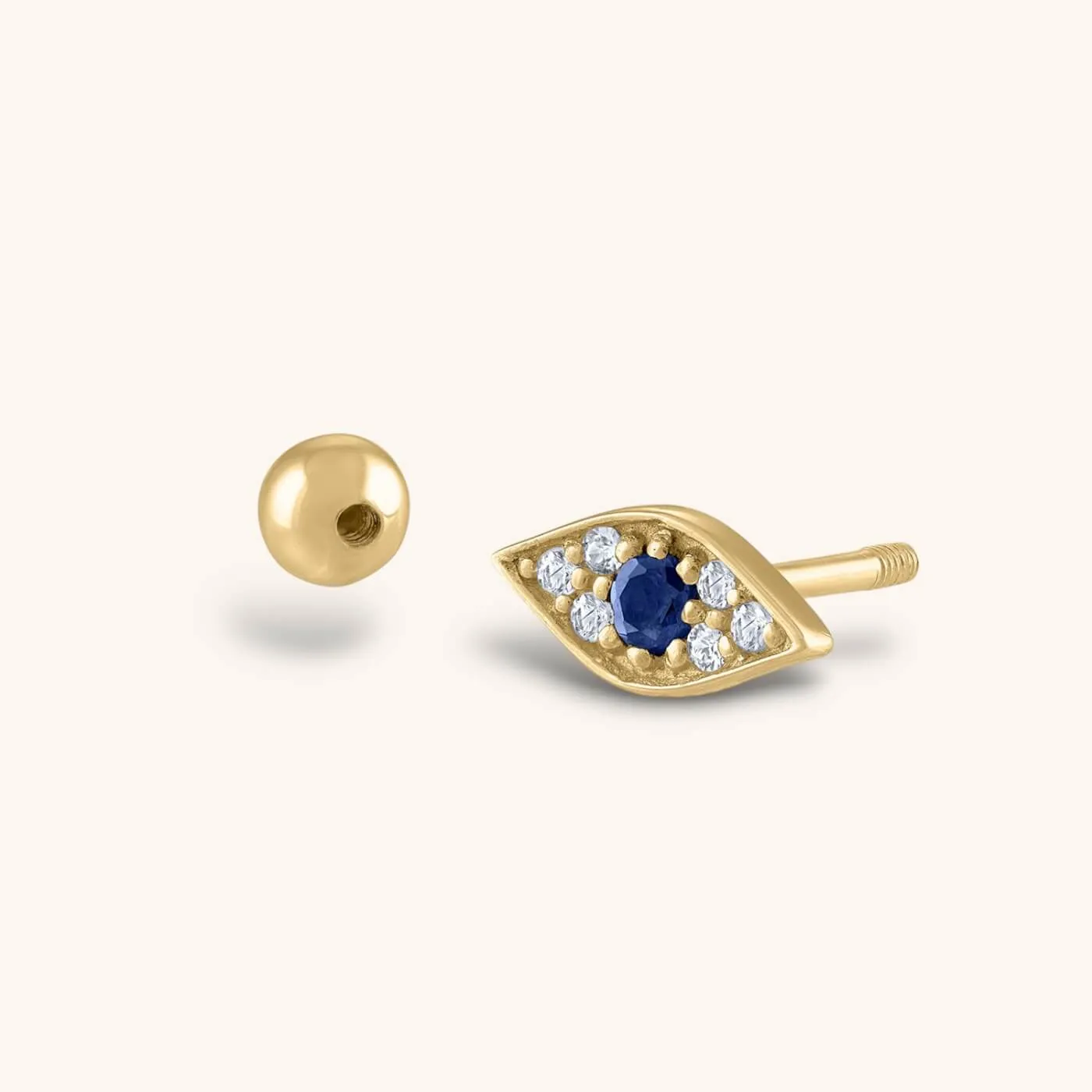 Evil Eye Ball Back Earrings in 14k Gold sold by Maison Miru product image thumbnail 4