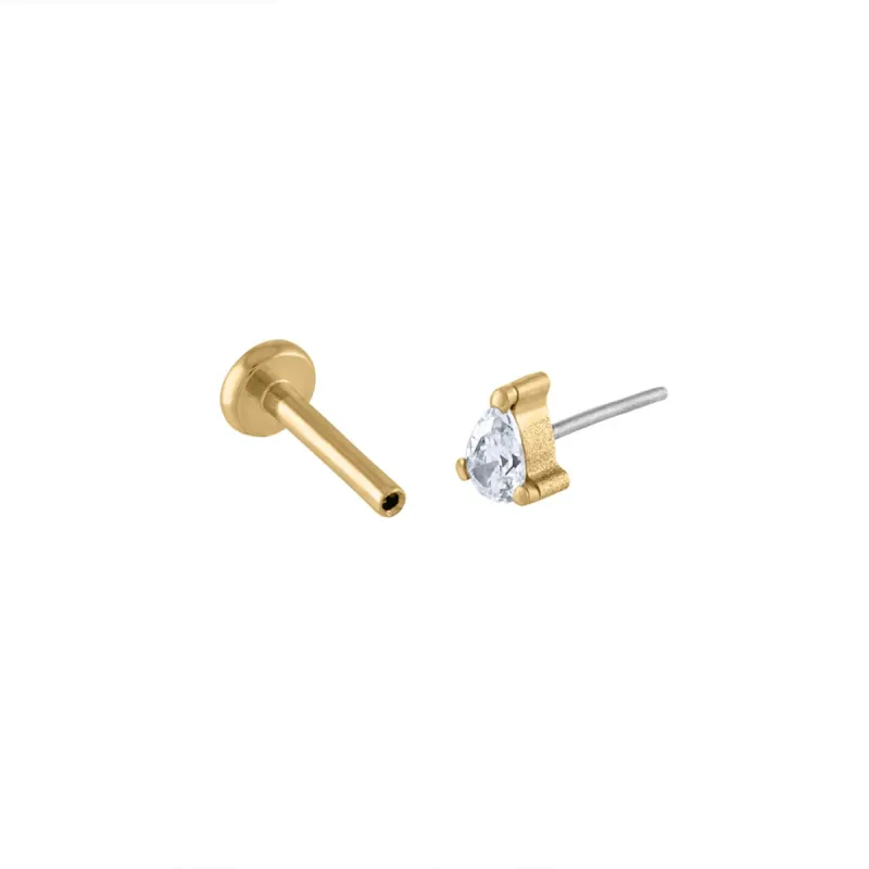 Sample Item: Celestial Dewdrop Push Pin Flat Back Earring sold by Maison Miru
