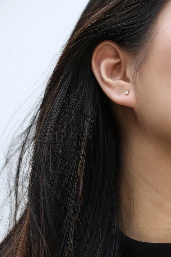 Sample Item: Tiny Dewdrop Studs in Sterling Silver sold by Maison Miru product image thumbnail 4