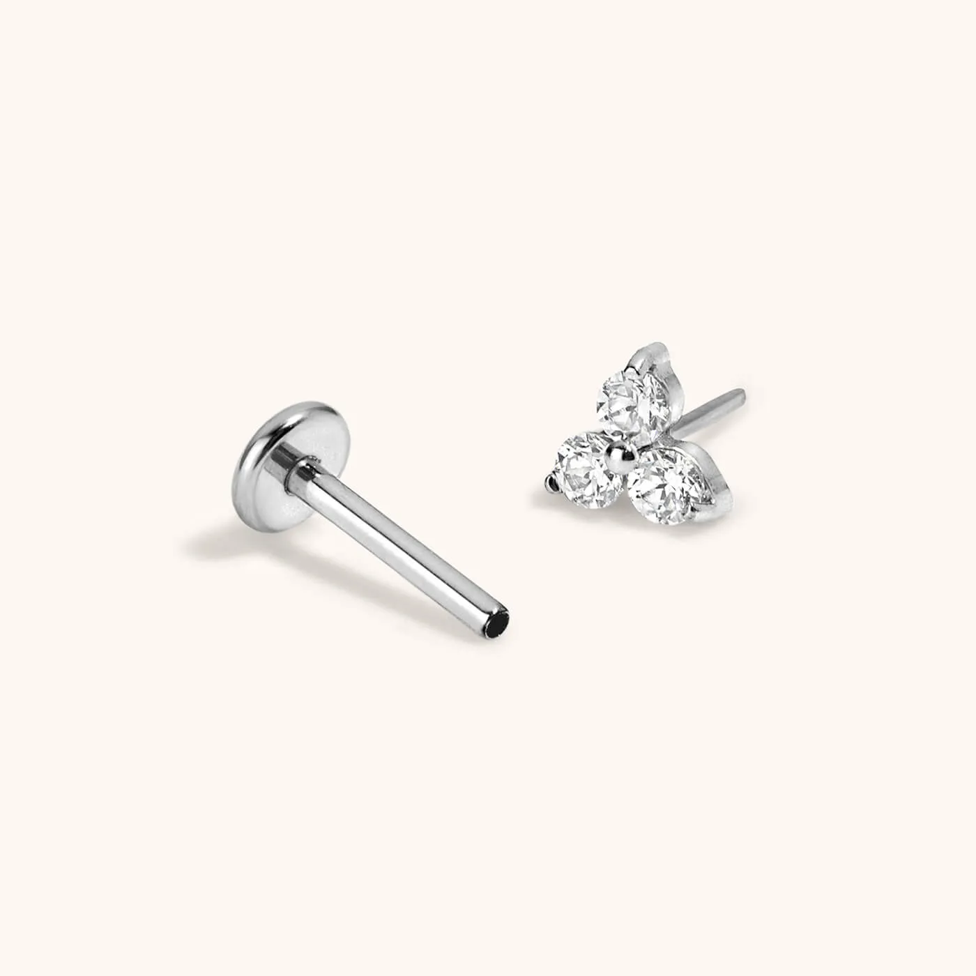 Mini Crystal Trinity Push Pin Flat Back Earring sold by Maison Miru product image thumbnail 5