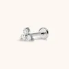 Mini Crystal Trinity Push Pin Flat Back Earring sold by Maison Miru