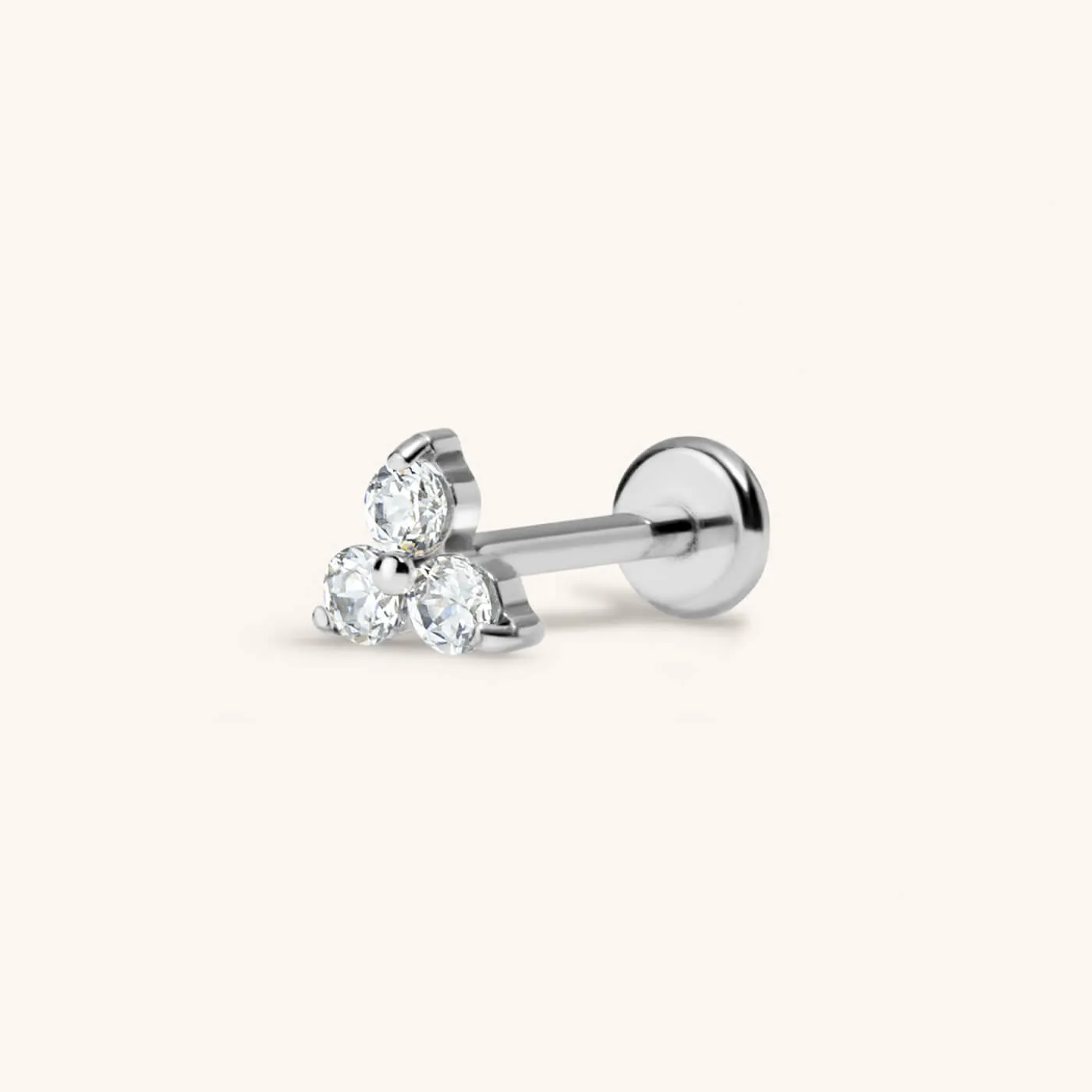 Mini Crystal Trinity Push Pin Flat Back Earring sold by Maison Miru product image thumbnail 3
