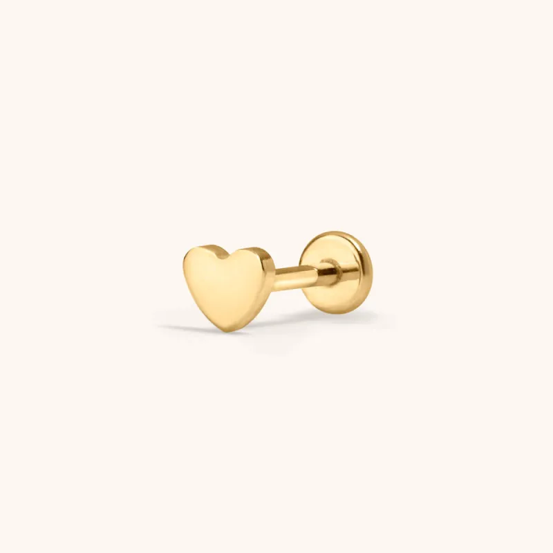 Classic Heart Push Pin Flat Back Earring sold by Maison Miru