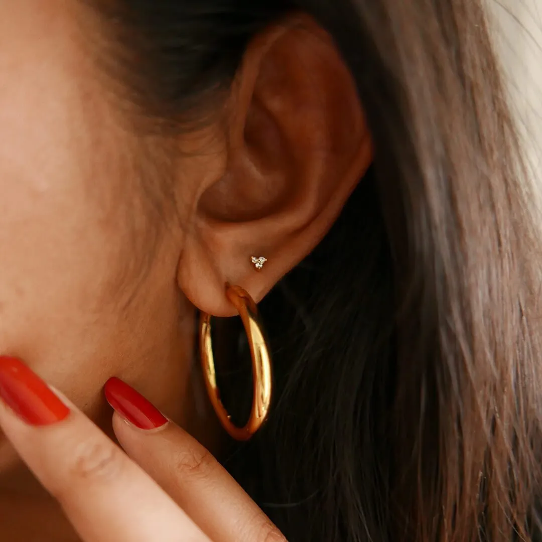 Sample Item: Mini Crystal Trinity Push Pin Flat Back Earring sold by Maison Miru product image thumbnail 4