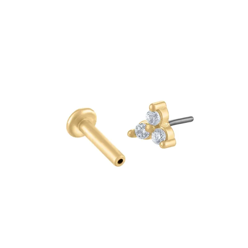 Sample Item: Mini Crystal Trinity Push Pin Flat Back Earring sold by Maison Miru