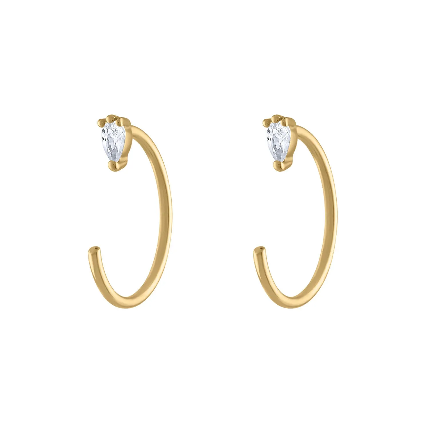 Dewdrop Huggie Earrings in 14k Gold sold by Maison Miru