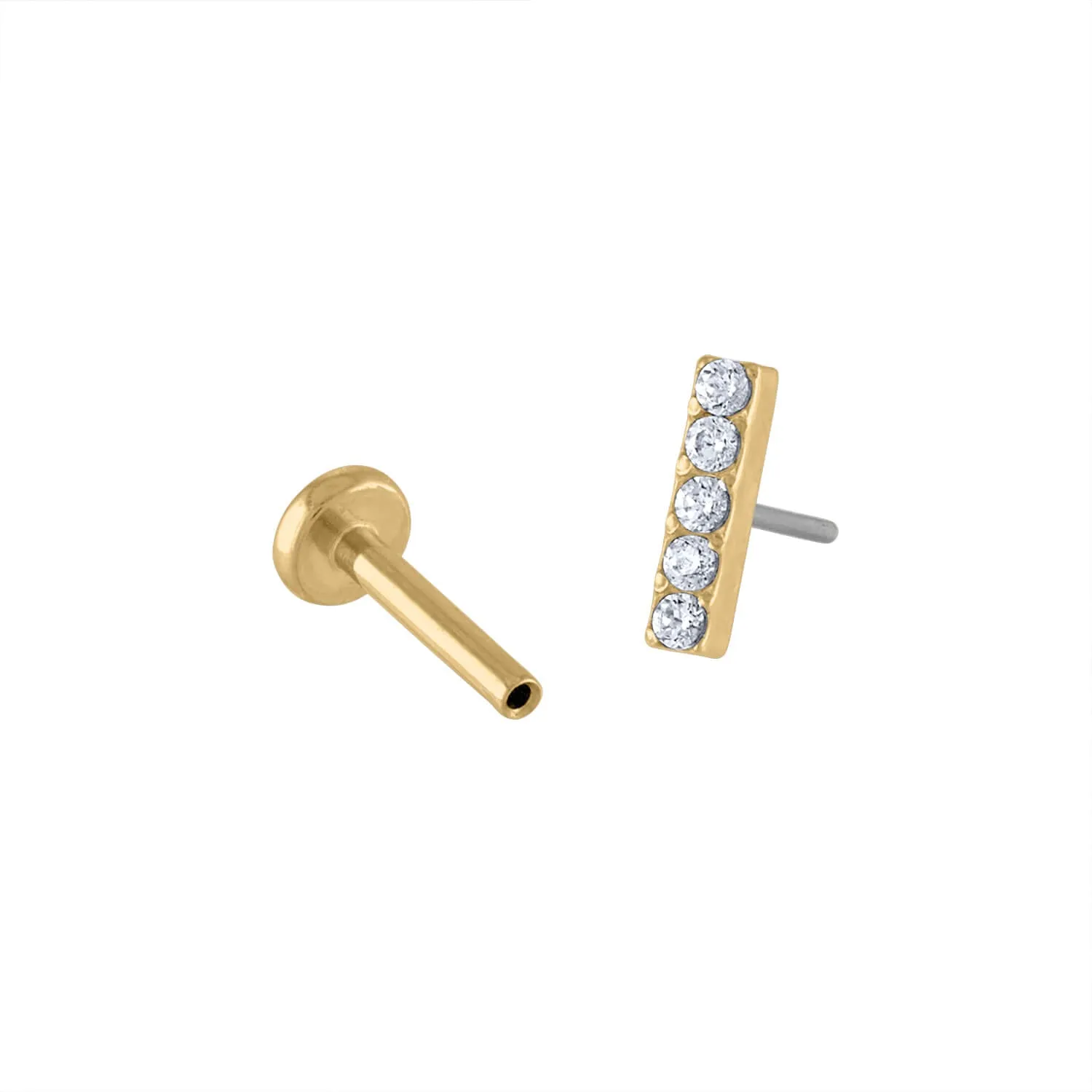 Sample Item: Pave Bar Push Pin Flat Back Earring sold by Maison Miru