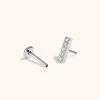 Pave Bar Push Pin Flat Back Earring sold by Maison Miru