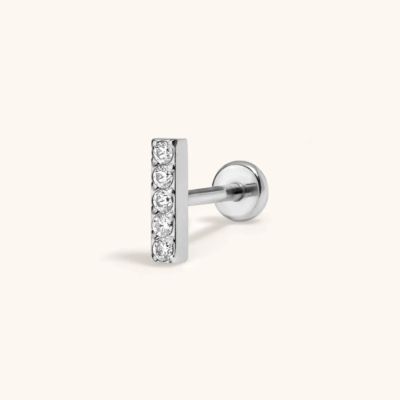 Pave Bar Push Pin Flat Back Earring sold by Maison Miru product image thumbnail 4