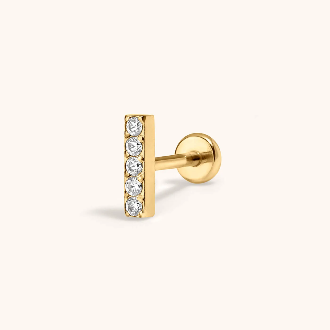 Pave Bar Push Pin Flat Back Earring sold by Maison Miru