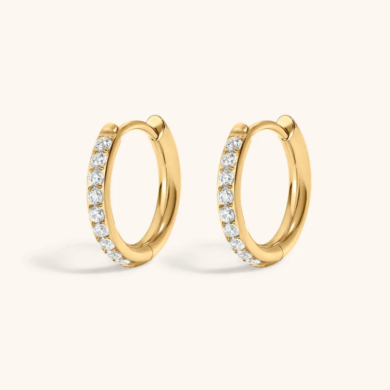 Eternity Hoop Earrings in Titanium sold by Maison Miru