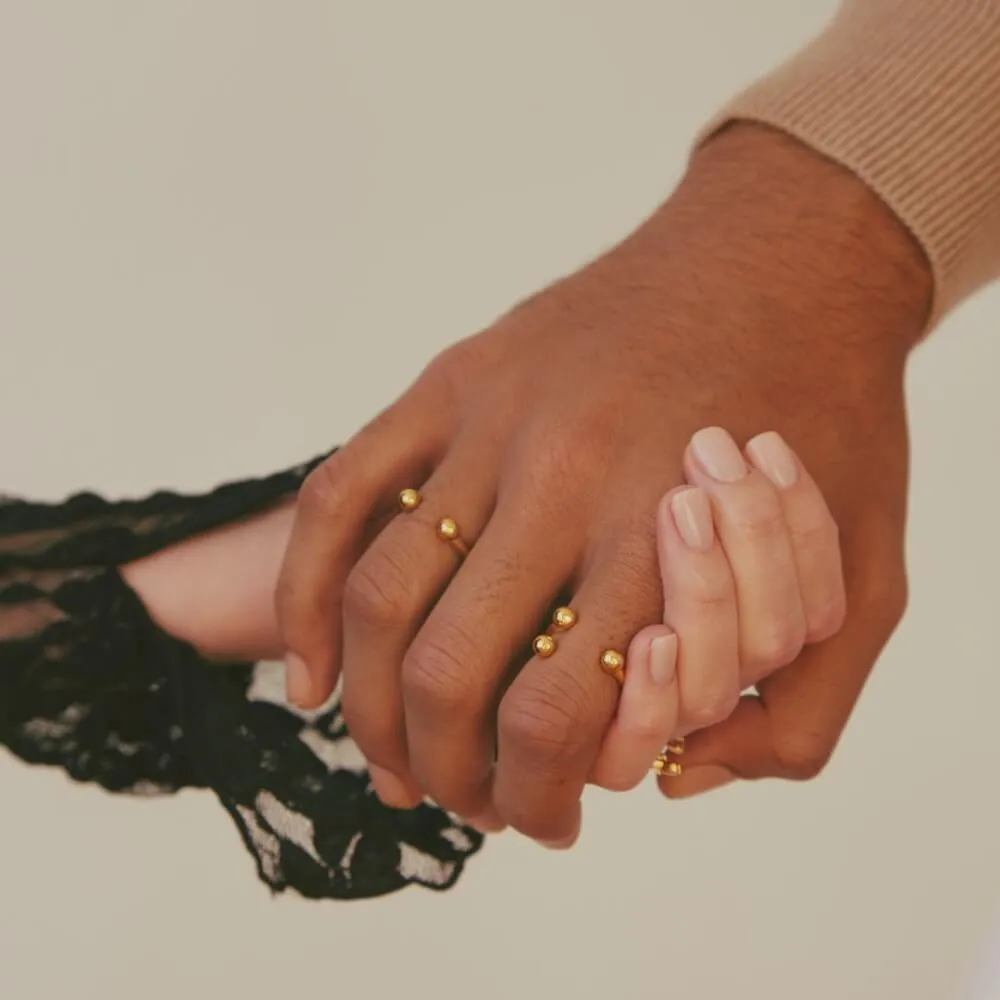 Floating Sphere Stacking Ring Trio sold by Maison Miru product image thumbnail 5