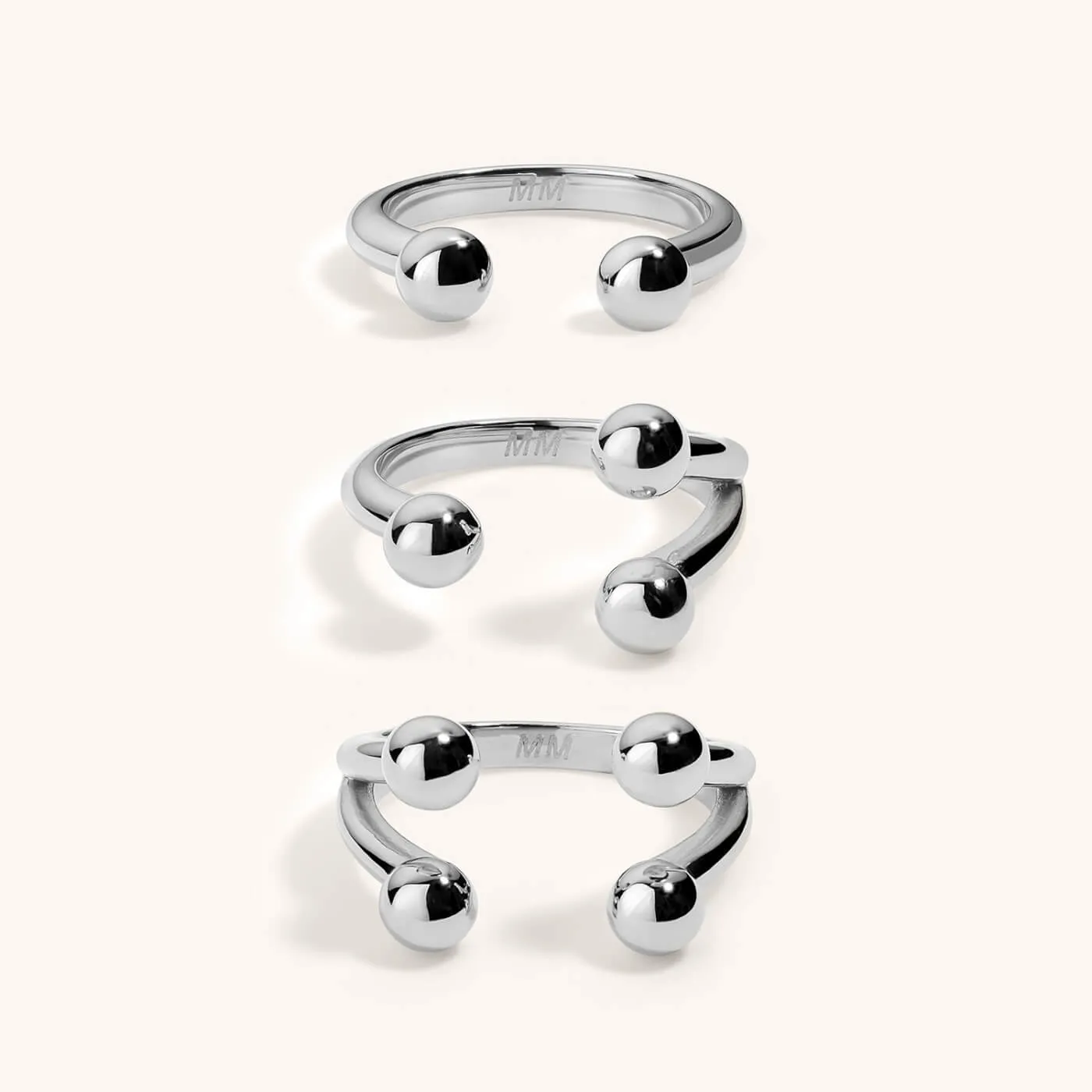 Floating Sphere Stacking Ring Trio sold by Maison Miru product image thumbnail 4