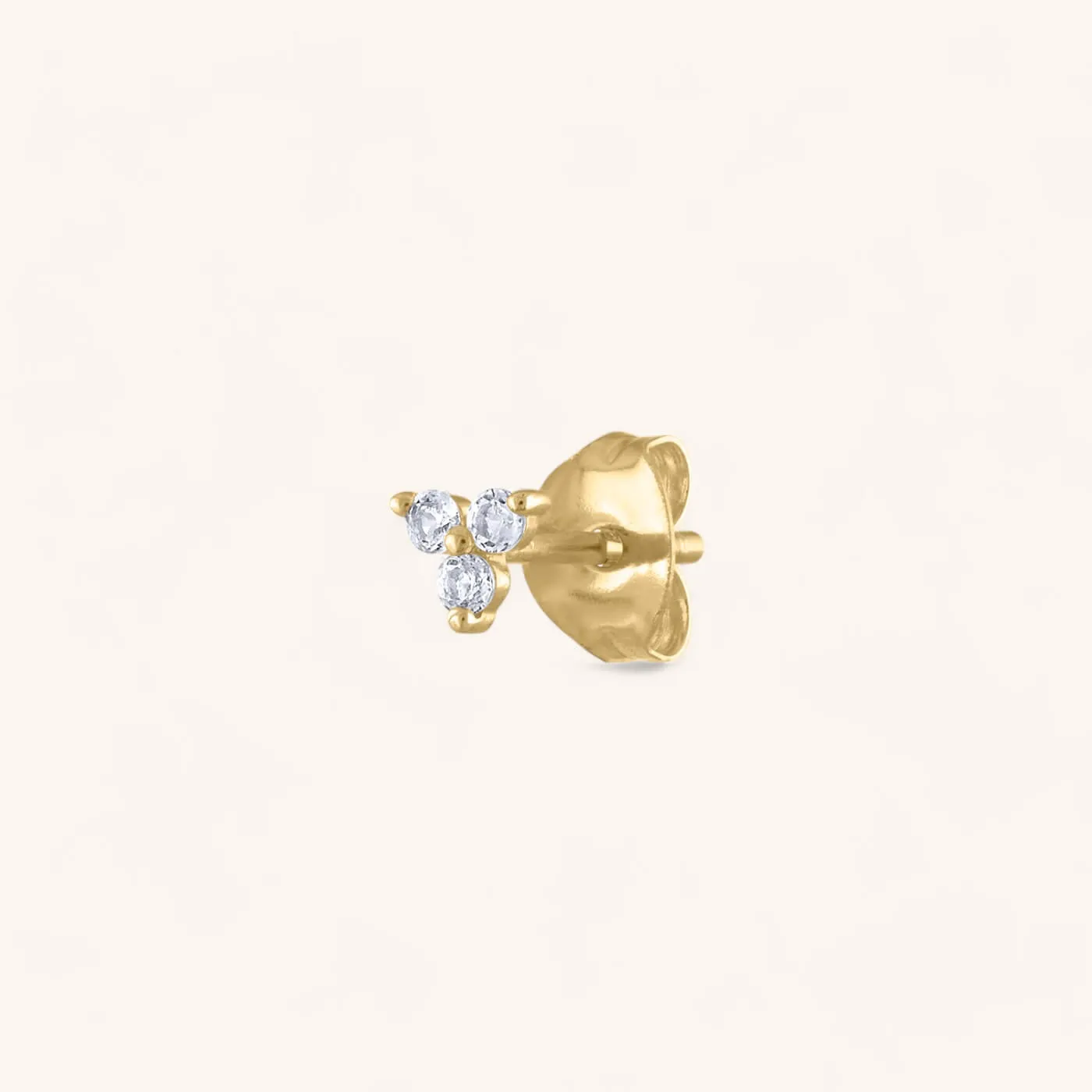 Crystal Trinity Studs in 14k Gold sold by Maison Miru product image thumbnail 4