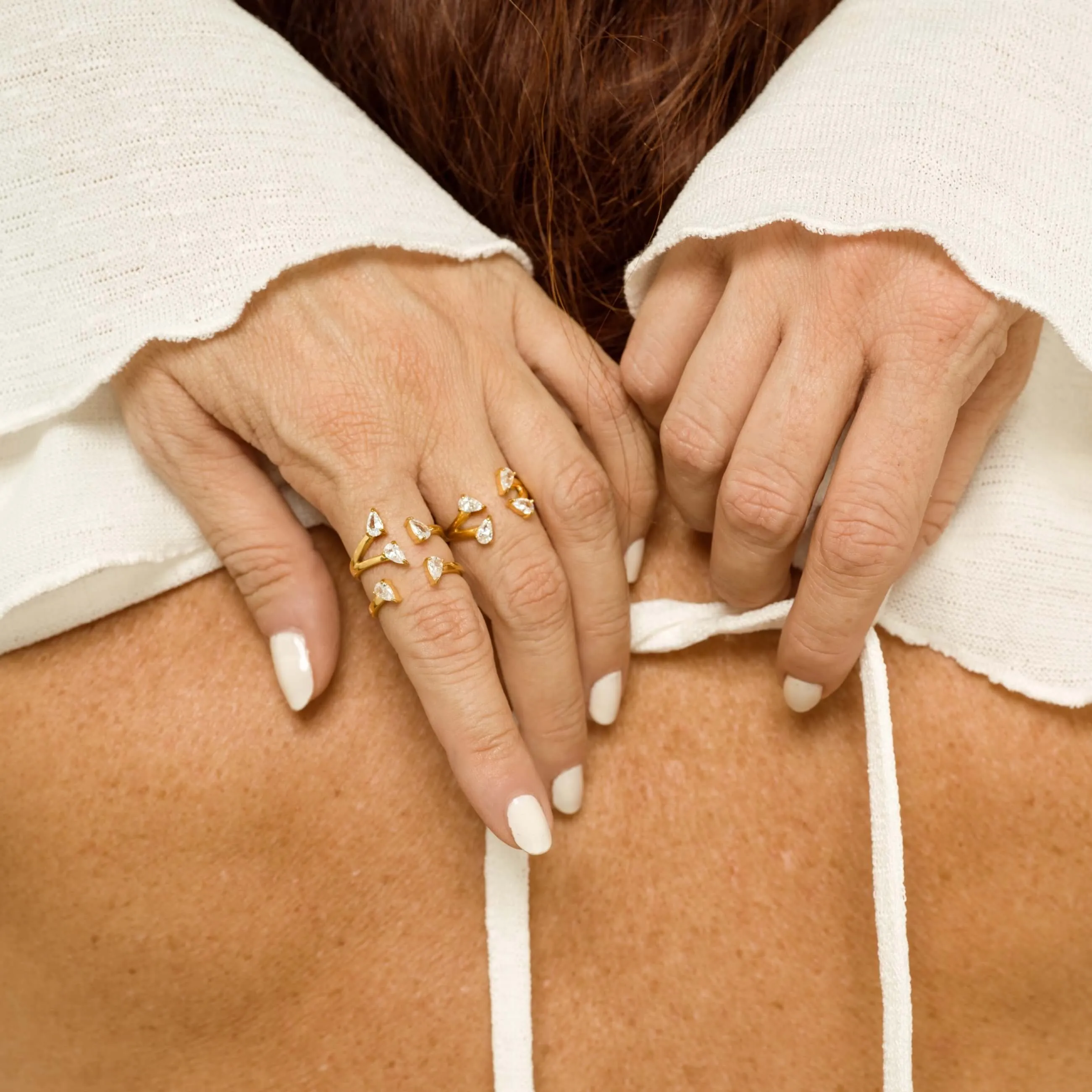 Floating Dewdrop Stacking Ring Trio sold by Maison Miru product image thumbnail 5