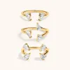 Floating Dewdrop Stacking Ring Trio sold by Maison Miru