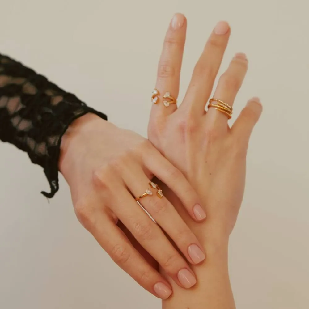 Floating Dewdrop Stacking Ring Trio sold by Maison Miru product image thumbnail 2