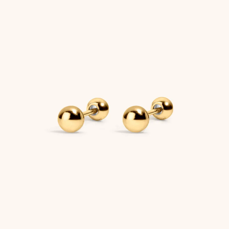 Little Sphere Studs in Titanium sold by Maison Miru