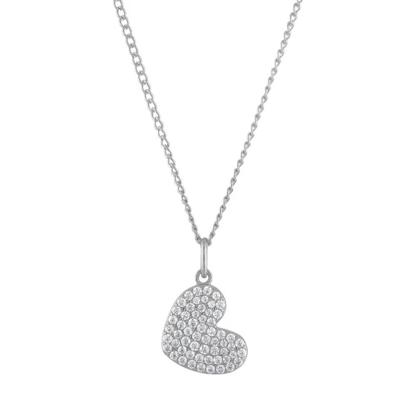Pave Heart Charm Necklace sold by Maison Miru