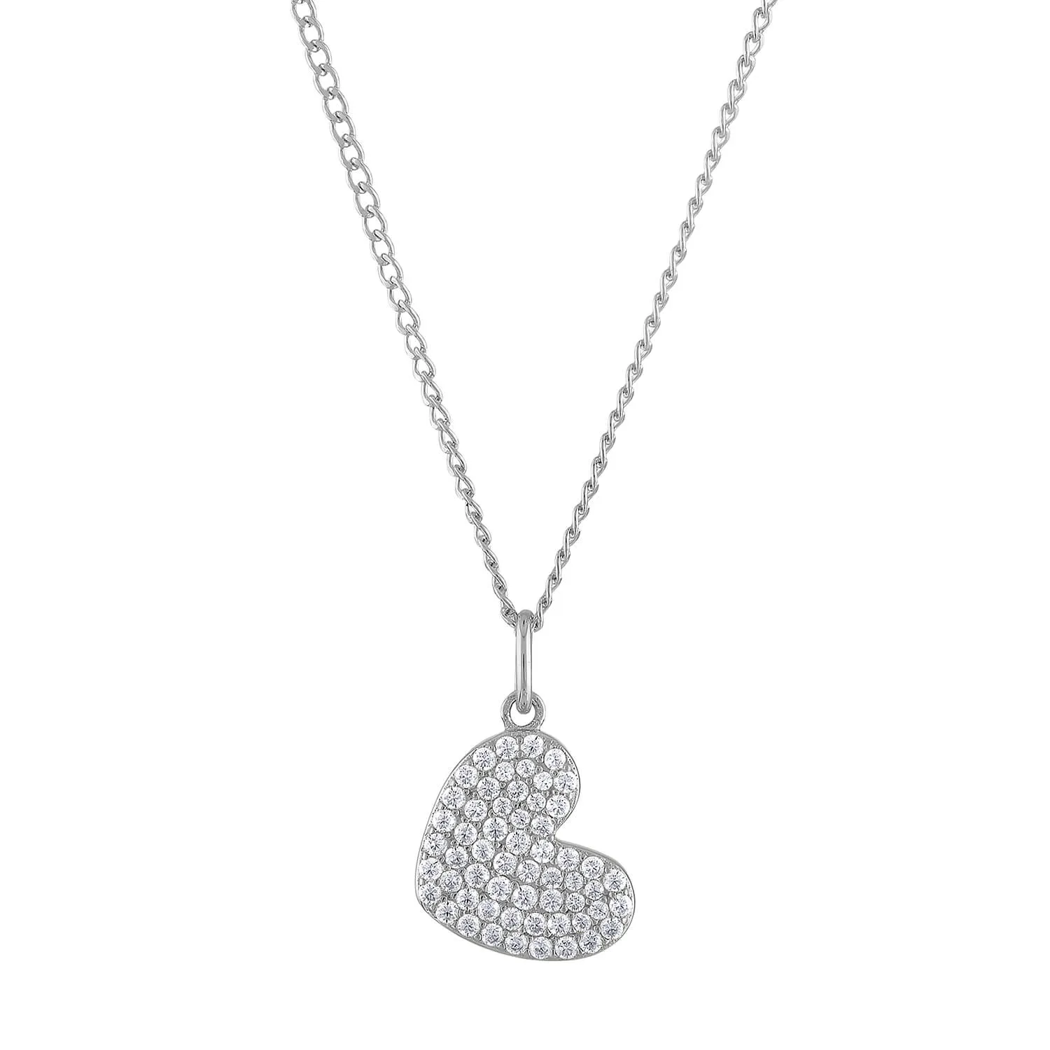 Pave Heart Charm Necklace sold by Maison Miru