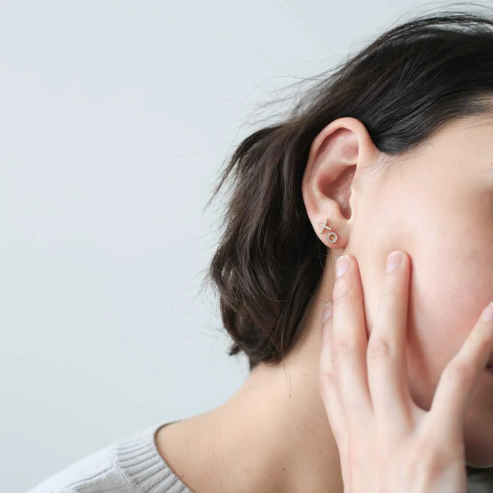 Sample Item: Pave X Studs in Sterling Silver sold by Maison Miru product image thumbnail 3