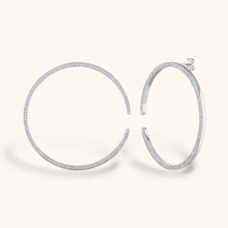 Large Celestial Illusion Hoops in Sterling Silver sold by Maison Miru