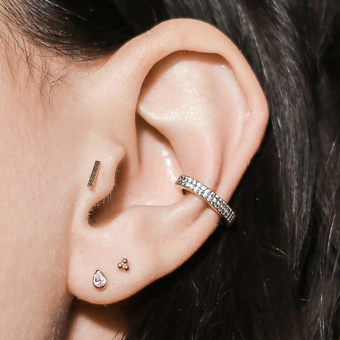 Sample Item: Little Bar Push Pin Flat Back Earring sold by Maison Miru product image thumbnail 4