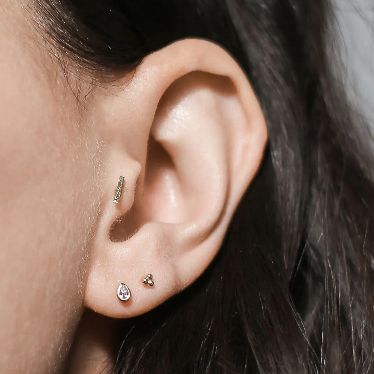 Sample Item: Little Bar Push Pin Flat Back Earring sold by Maison Miru product image thumbnail 5