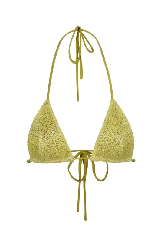 Lio Bikini Top - Chartreuse Sequin sold by Asta Resort