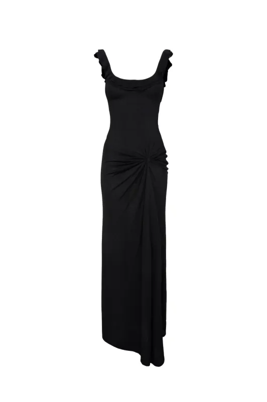 Elise Backless Dress - Black made by Asta Resort