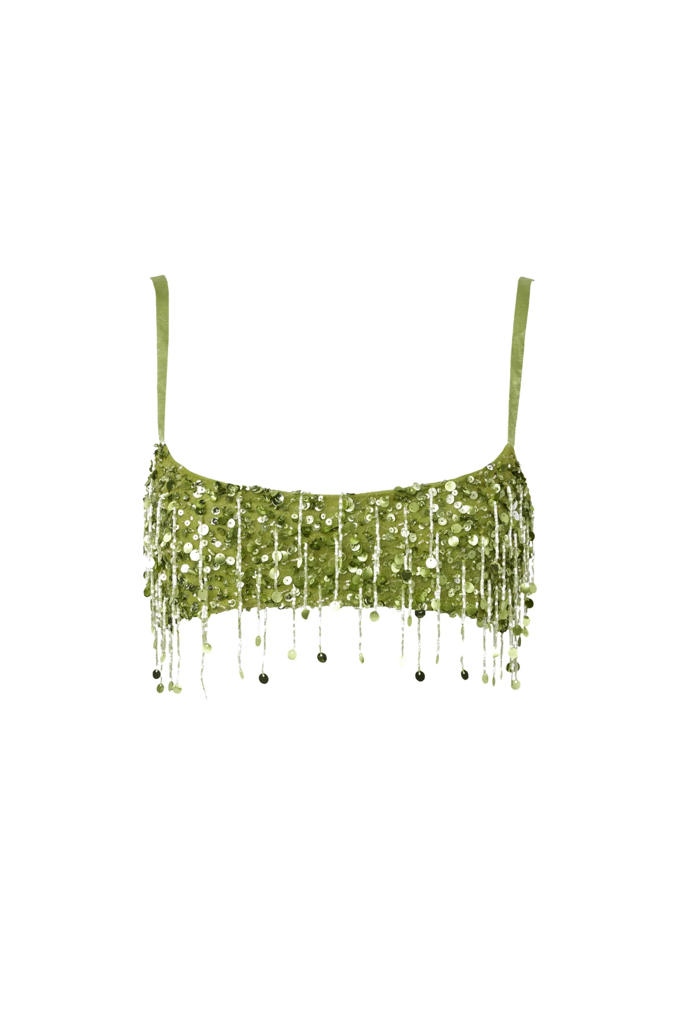 Yasmin Hand Beaded Bralette - Chartreuse sold by Asta Resort