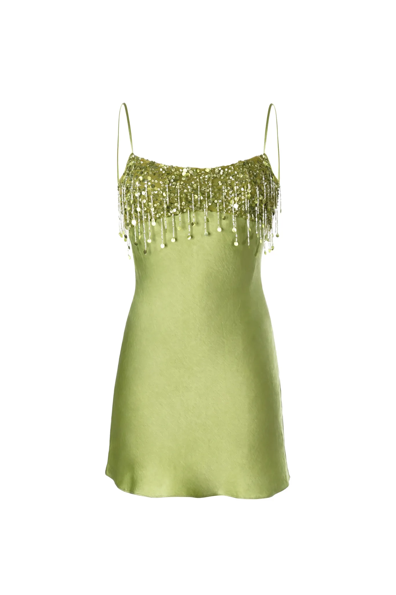 Yasmin Hand Beaded Mini Dress - Chartreuse sold by Asta Resort