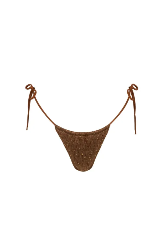 Lio Bikini Bottom - Cocoa Sequin sold by Asta Resort