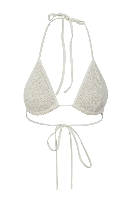Lio Bikini Top - Ivory Sequin sold by Asta Resort