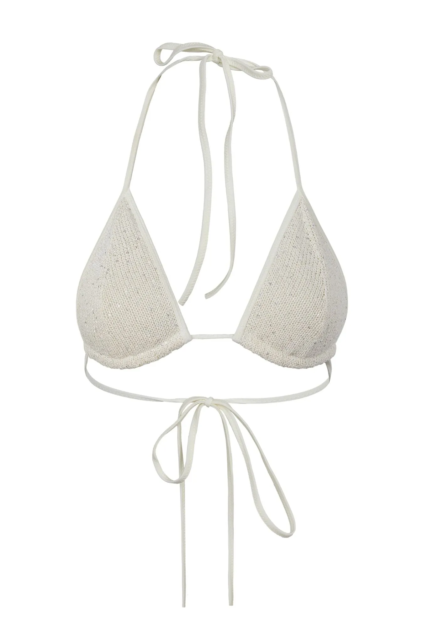 Lio Bikini Top - Ivory Sequin sold by Asta Resort