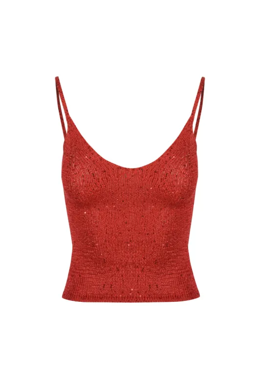 Carolina Camisole - Rossa Sequin sold by Asta Resort